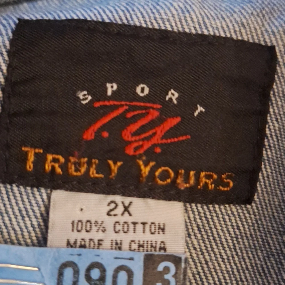 T Y Sports Denim Toggle Closure Jacket 100% Cotton Size 2X